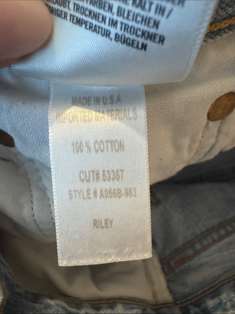 Agolde Riley Light Blue Straight Leg Ripped Jeans - Picture 4 of 7